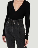 ELAKIS RIBBED V NECK SWEATER image number null
